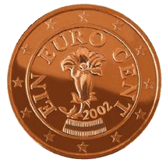 Монета 1 евроцент, Австрия (аверс)