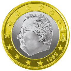 Монета 1 евро, Бельгия (аверс)