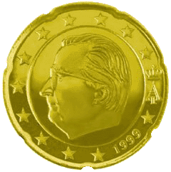 Монета 20 
		евроцентов, Бельгия (аверс)