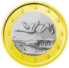 Монета 1 евро, Финляндия (аверс)