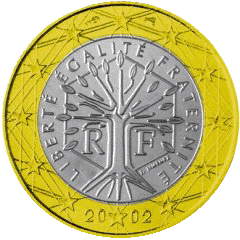 Монета 1 евро, Франция (аверс)