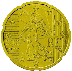 Монета 20 евроцентов, Франция (аверс)