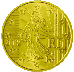 Монета 10 евроцентов, Франция (аверс)