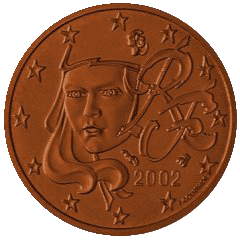 Монета 1 евроцент, Франция (аверс)