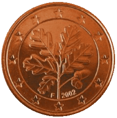 Монета 1 евроцент, Германия (аверс)