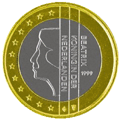 Монета 1 евро, Голландия (аверс)
