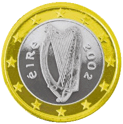Монета 1 евро, Ирландия (аверс)