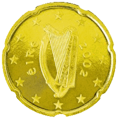 Монета 20 евроцентов, Ирландия (аверс)