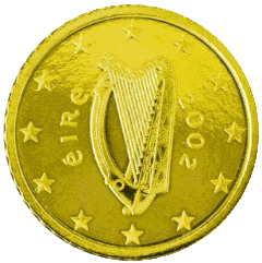 Монета 10 евроцентов, Ирландия (аверс)