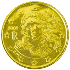 Монета 10 евроцентов, Италия (аверс)