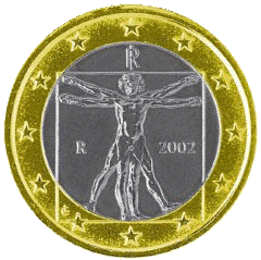 Монета 1 евро, Италия (аверс)