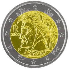 Монета 2 евро, Италия (аверс)