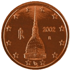 Монета 2 евроцента, Италия (аверс)