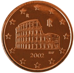 Монета 5 евроцентов, Италия (аверс)