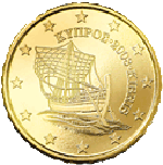 Монета 10 евроцентов, Кипр (аверс)