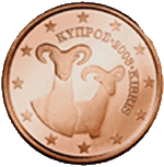 Монета 1 евроцент, Кипр (аверс)