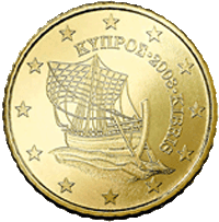Монета 50 евроцентов, Кипр (аверс)