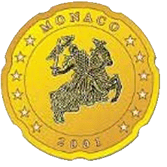 Монета 20 евроцентов, Монако (аверс)