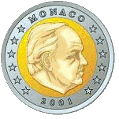 Монета 2 евро, Монако (аверс)