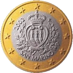 Монета 1 евро, Сан-Марино (аверс)