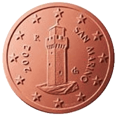 Монета 1 евроцент, Сан-Марино (аверс)