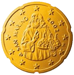 Монета 20 евроцентов, Сан-Марино (аверс)