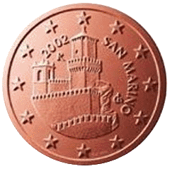 Монета 5 евроцентов, Сан-Марино (аверс)