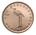 Монета 1 евроцент, Словения (аверс)