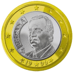 Монета 1 евро, Испания (аверс)
