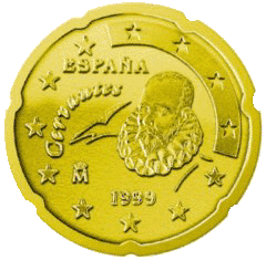 Монета 20 евроцентов, Испания (аверс)