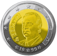 Монета 2 евро, Испания (аверс)