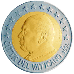 Монета 2 евро, Ватикан (аверс)
