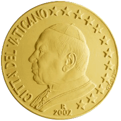 Монета 10 евроцентов, Ватикан (аверс)